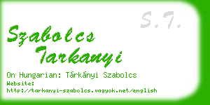 szabolcs tarkanyi business card