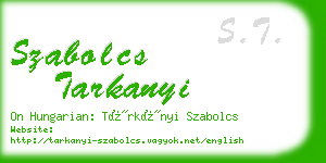 szabolcs tarkanyi business card